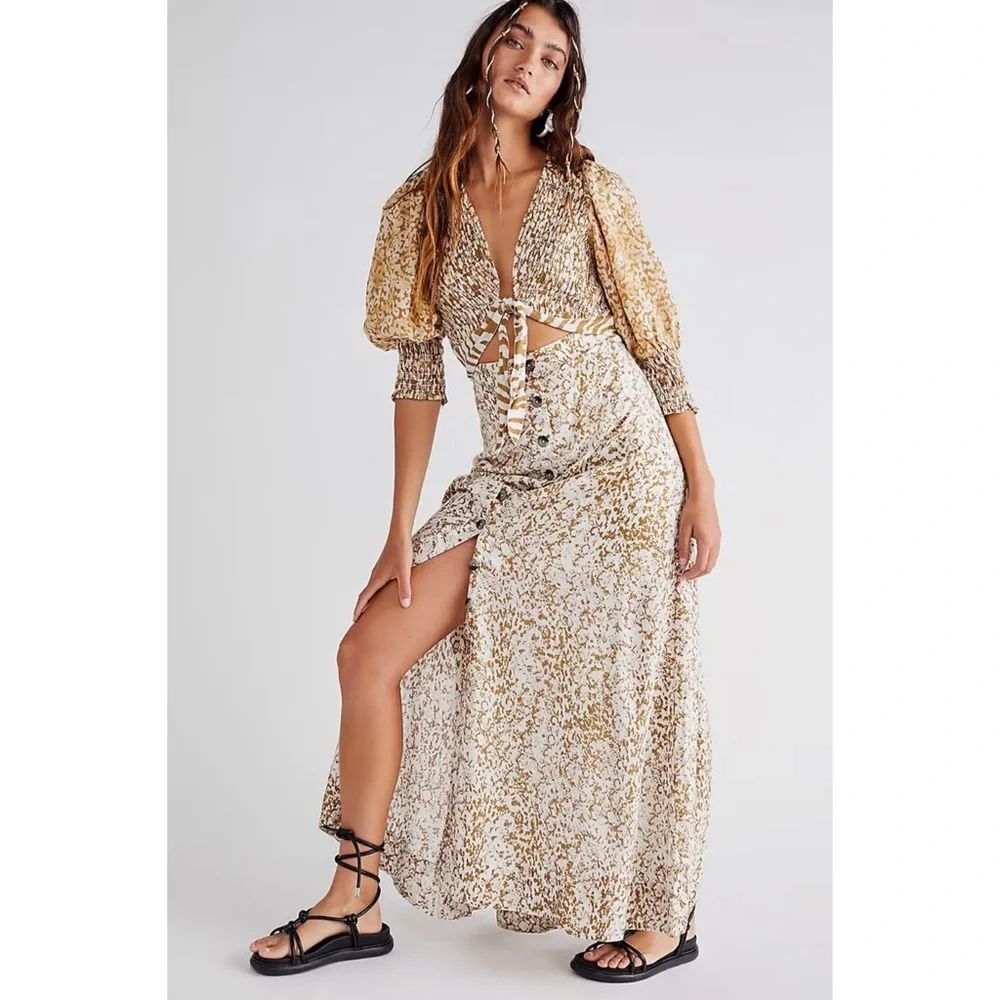 Free People String Of Hearts Printed Maxi Dress